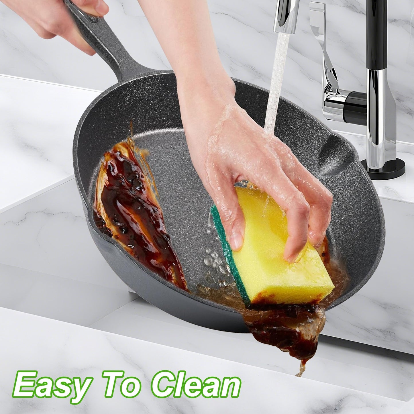 3Pcs Pre-Seasoned Cast Iron Skillet Set 6in 8in 10in Frying Pans