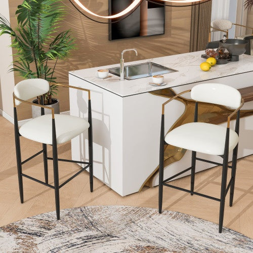 Barstools Set Of 2, Counter Height Upholstered