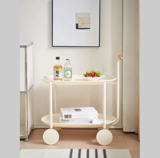 Minimalist Style Coffee Table Storage Cart Double-layer Modern Sofa Side Bedroom Leisure