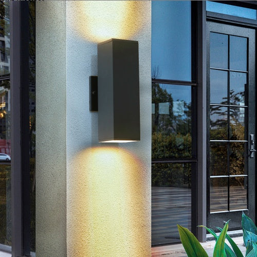 2-Pack Outdoor Wall Sconce, Modern Up and Down Weatherproof Wall Light