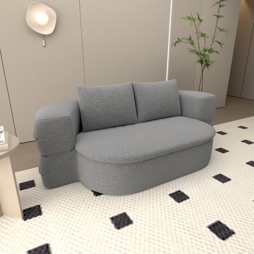 Convertible Futon Sleeper Bed, 2-in-1 Foldable Mattress With 2 Pillows, Breathable High-Density Foam Lazy Couch