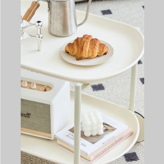Minimalist Style Coffee Table Storage Cart Double-layer Modern Sofa Side Bedroom Leisure
