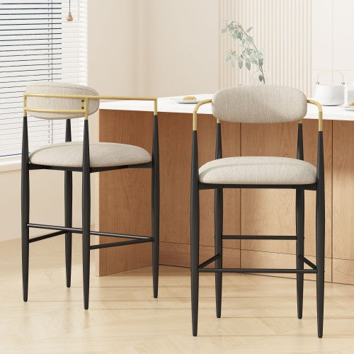 Barstools Set Of 2, Counter Height Upholstered