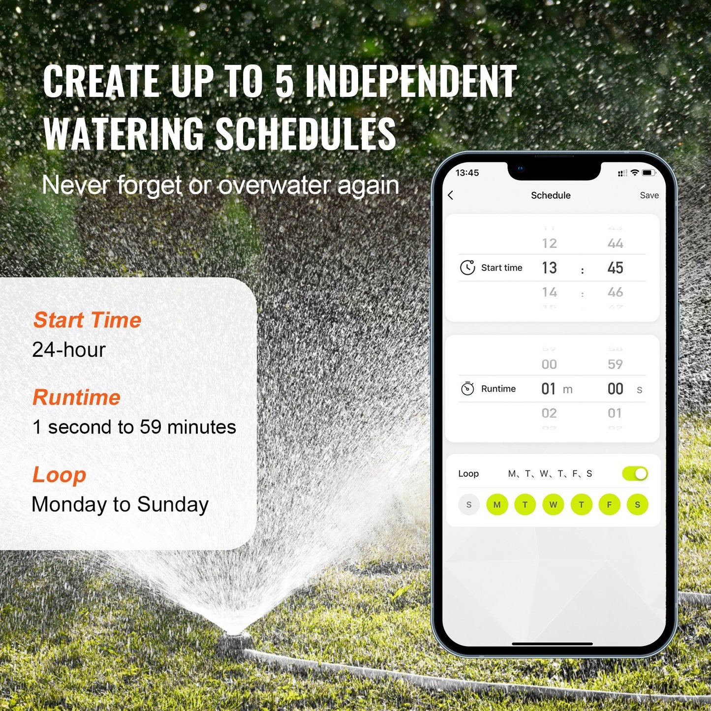 WiFi Sprinkler Timer, Single Outlet, Smart Hose Faucet Water Timer