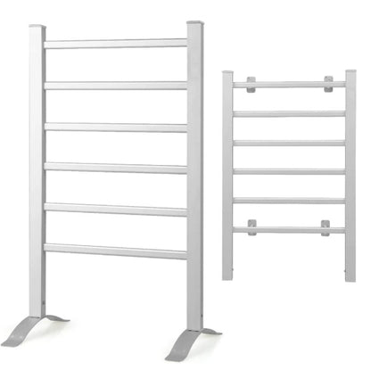 Electric Heated Towel Rack For Bathroom, Wall Mounted Towel Warmer, 6 Stainless Steel Bars Drying Rack