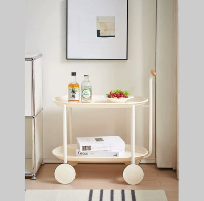 Minimalist Style Coffee Table Storage Cart Double-layer Modern Sofa Side Bedroom Leisure