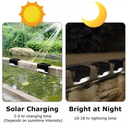4 Solar LED Bright Deck Lights Outdoor Garden Patio Railing Decks Path Lighting