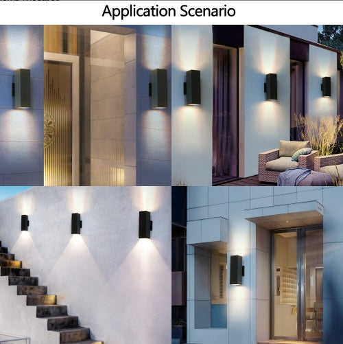 2-Pack Outdoor Wall Sconce, Modern Up and Down Weatherproof Wall Light