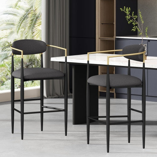 Barstools Set Of 2, Counter Height Upholstered