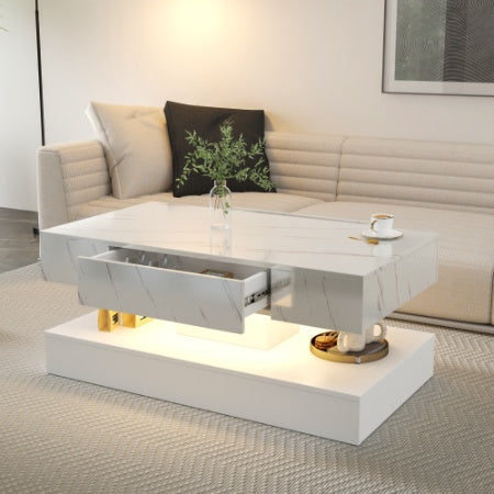 6.93IN High LED Coffee Table, Modern Coffee Table