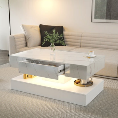 6.93IN High LED Coffee Table, Modern Coffee Table