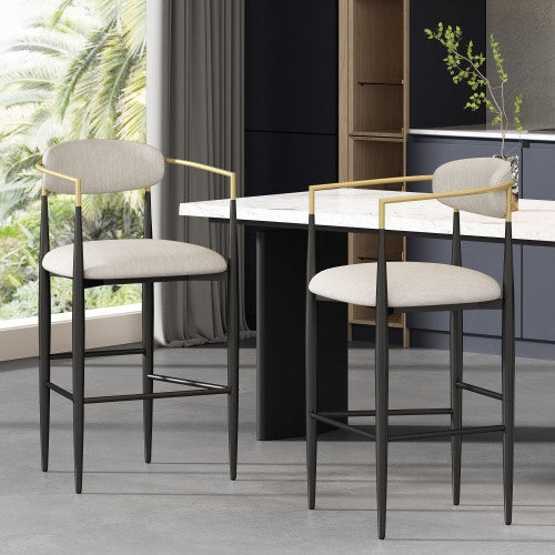 Barstools Set Of 2, Counter Height Upholstered