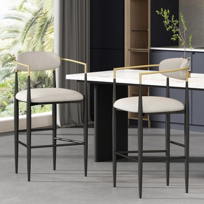 Barstools Set Of 2, Counter Height Upholstered