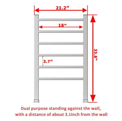 Electric Heated Towel Rack For Bathroom, Wall Mounted Towel Warmer, 6 Stainless Steel Bars Drying Rack