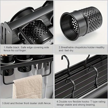 Wall Mounted Cutlery Rack and Camping Kitchen Rack with Spice Rack