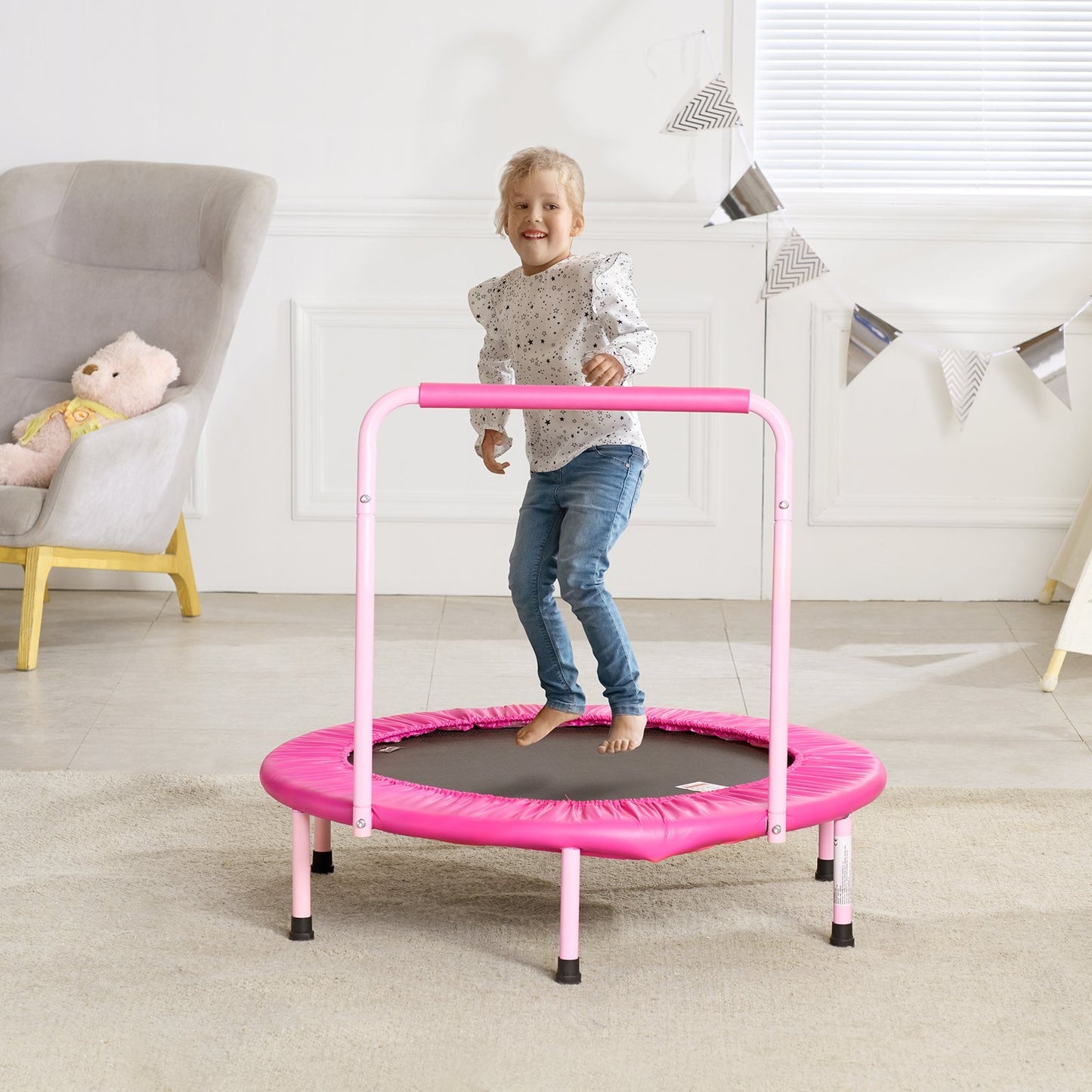 Trampoline For Kids Foldable Mini Toddler Trampoline Indoor Outdoor