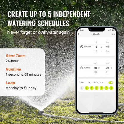 WiFi Sprinkler Timer, Single Outlet, Smart Hose Faucet Water Timer
