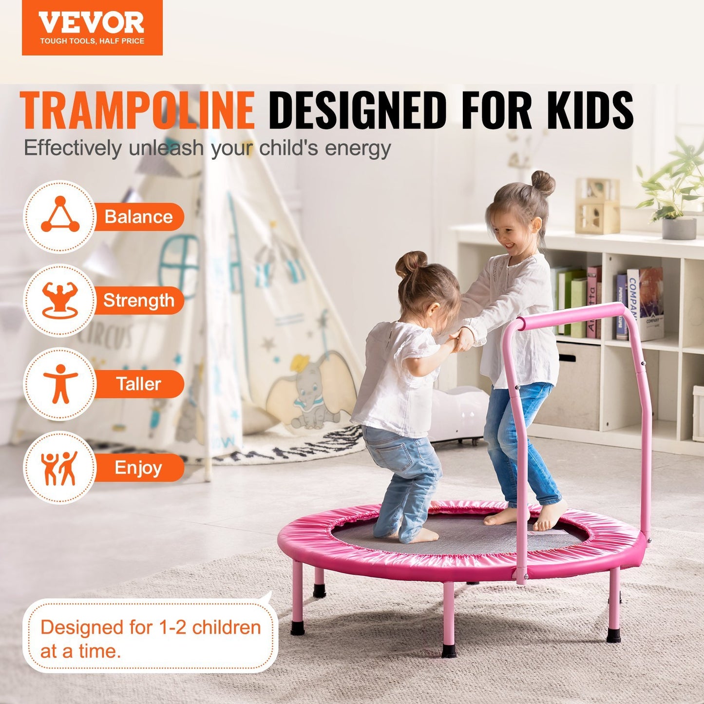 Trampoline For Kids Foldable Mini Toddler Trampoline Indoor Outdoor