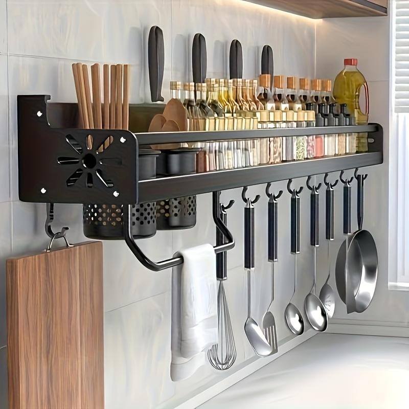 Wall Mounted Cutlery Rack and Camping Kitchen Rack with Spice Rack