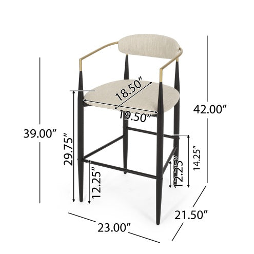 Barstools Set Of 2, Counter Height Upholstered