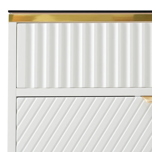 Sideboard Cabinet Dresser With 6 Drawers,Amber Glass Chest Of Drawers